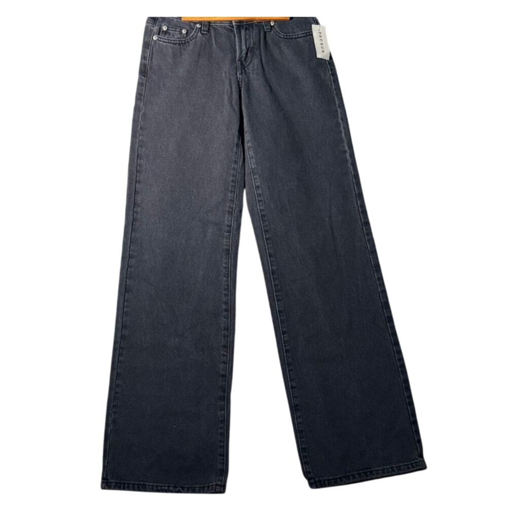 NWT PacSun Casey Low Rise Baggy Wide Leg Jeans Medium Black Size 22